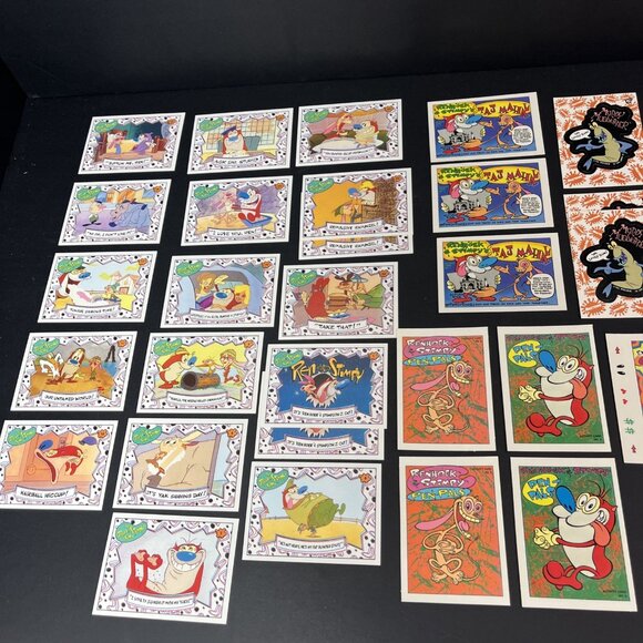 40pcs 1993 The Ren & Stimpy Show Trading Cards Stickers Activities Topps USA - Picture 7 of 8
